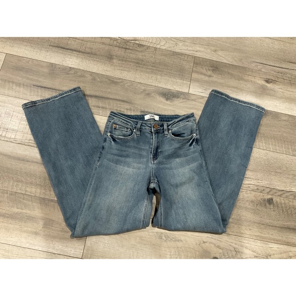 YMI Denim - YMI Womens Wide Leg Jeans Medium Wash Stretch Denim Size 5 27